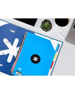 Recambio antartik a4 100 hojas 100gr rayado horizontal 4 taladros bandas de 5 colores