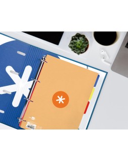 Recambio antartik a4 80 hojas 90gr cuadro 5mm 4 taladros 1 banda con marco color peach