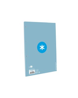 Recambio antartik a4 80 hojas 90gr cuadro 5mm 4 taladros 1 banda con marco color celeste