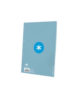 Recambio antartik a4 80 hojas 90gr cuadro 5mm 4 taladros 1 banda con marco color celeste