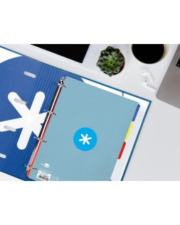 Recambio antartik a4 80 hojas 90gr cuadro 5mm 4 taladros 1 banda con marco color celeste