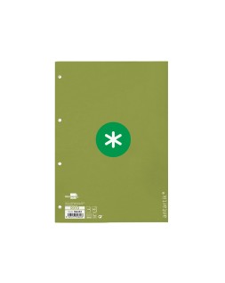 Recambio antartik a4 80 hojas 90gr cuadro 5mm 4 taladros 1 banda con marco color verde
