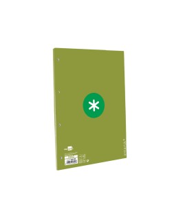 Recambio antartik a4 80 hojas 90gr cuadro 5mm 4 taladros 1 banda con marco color verde