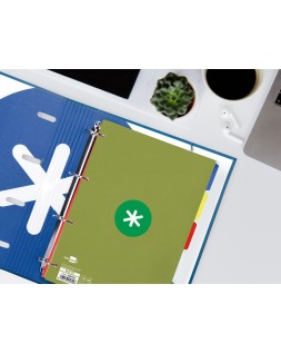 Recambio antartik a4 80 hojas 90gr cuadro 5mm 4 taladros 1 banda con marco color verde