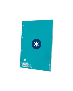 Recambio antartik a4 80 hojas 90gr cuadro 5mm 4 taladros 1 banda con marco color turquesa