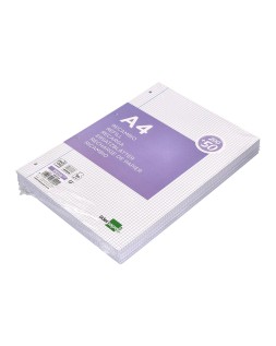 Recambio liderpapel a4 200+50 hojas 90gr cuadro 4mm con margen 4 taladros