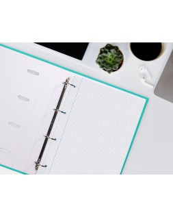 Recambio liderpapel a4 200+50 hojas 90gr cuadro 4mm con margen 4 taladros