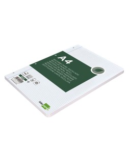Recambio liderpapel a4 100 hojas papel reciclado 100% 80gr cuadro 4mm con margen 4 taladros
