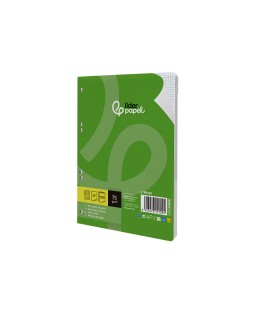 Recambio liderpapel a5 100 hojas 75gr cuadro 3mm con margen 6 taladros