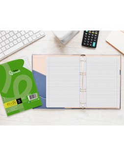 Recambio liderpapel din a5 100 hojas 75 gr horizontal con margen 6 taladros