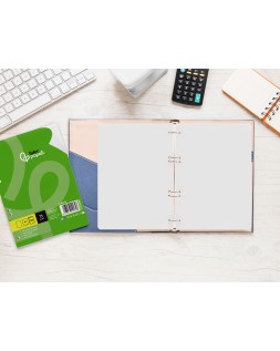 Recambio liderpapel din a5 100 hojas 75 gr liso sin margen 6 taladros