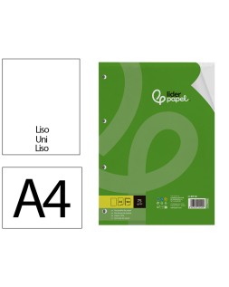 Recambio liderpapel a4 100 hojas 75gr liso sin margen 4 taladros