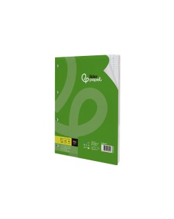Recambio liderpapel a4 100 hojas 100gr cuadro 5mm con margen 4 taladros