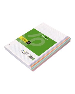 Recambio liderpapel a4 120 hojas 90gr cuadro 5 mm 4 taladros bandas de 5 colores pasteles