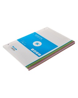 Recambio antartik a4 80 hojas 90 g cuadro 5 mm 4 taladros bandas de 5 colores pasteles