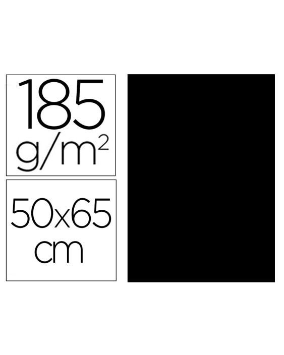 Cartulina guarro negra 50x65 cm 185 gr