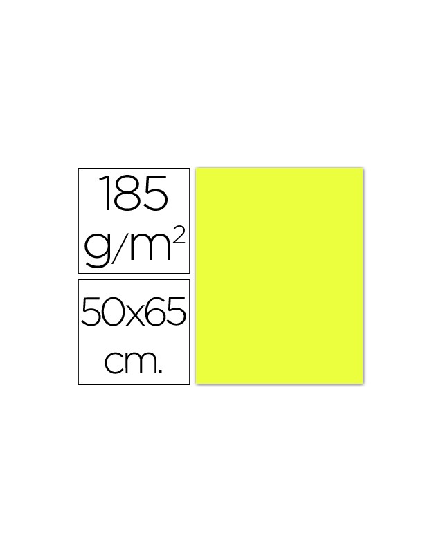 Cartulina guarro amarillo limon 50x65 cm 185 gr