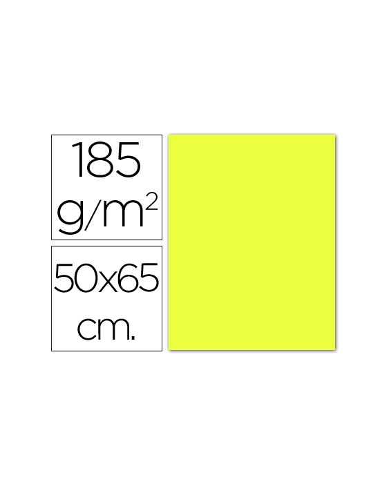Cartulina guarro amarillo limon 50x65 cm 185 gr