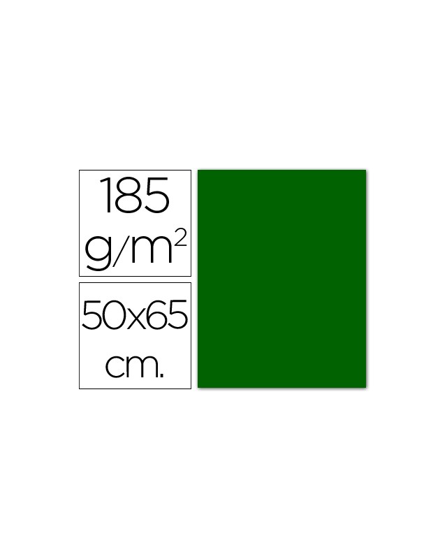 Cartulina guarro verde billar 50x65 cm 185 gr