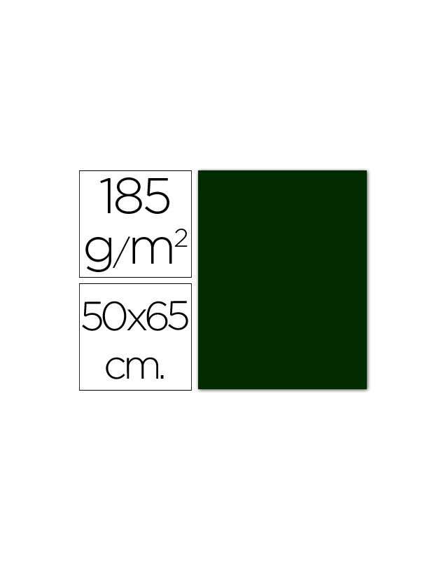 Cartulina guarro verde amazona 50x65 cm 185 gr