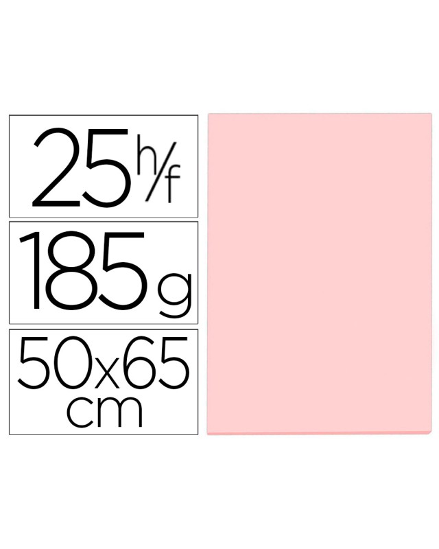 Cartulina guarro rosa 50x65 cm 185 gr