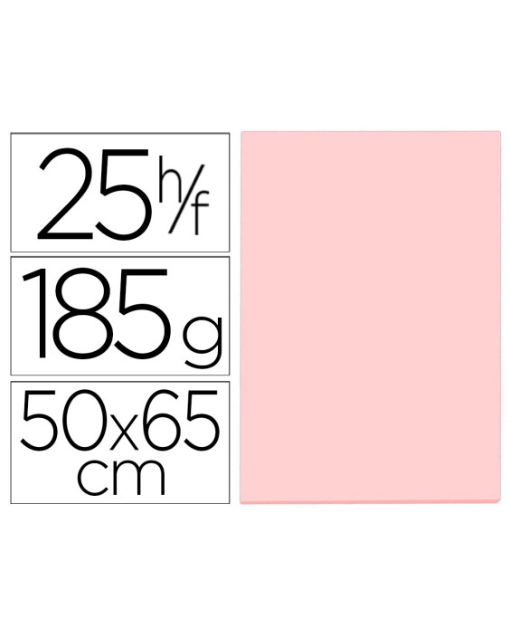 Cartulina guarro rosa 50x65 cm 185 gr