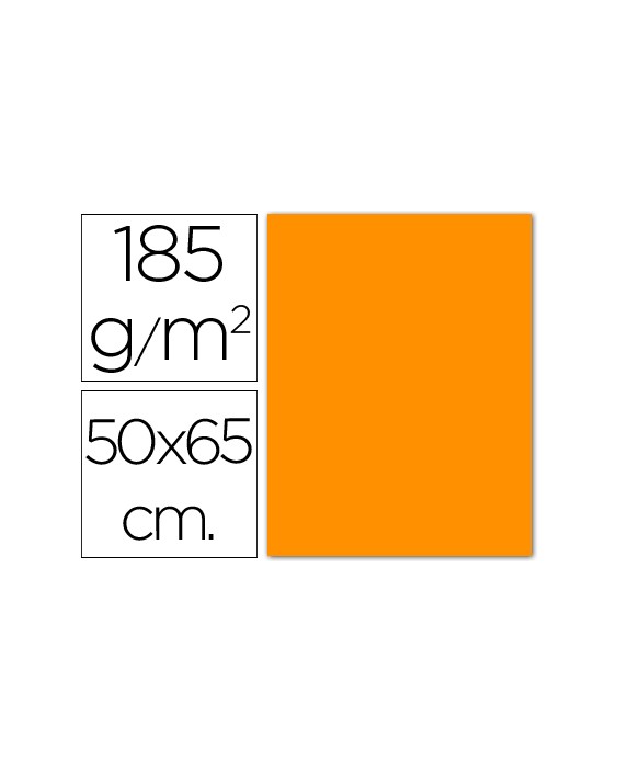 Cartulina guarro naranja 50x65 cm 185 gr