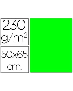 Cartulina fluorescente verde 50x65 cm 230 gr