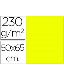 Cartulina fluorescente amarilla 50x65 cm 230 gr