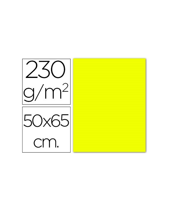 Cartulina fluorescente amarilla 50x65 cm 230 gr