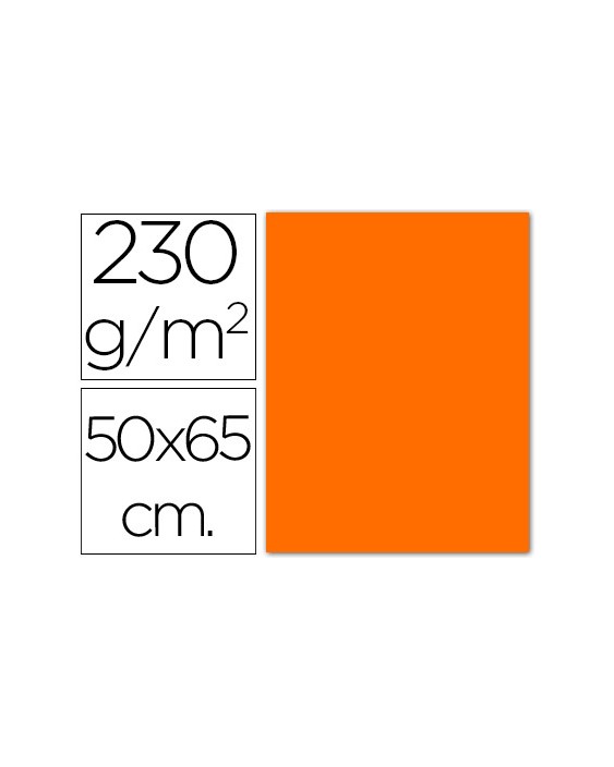 Cartulina fluorescente naranja 50x65 cm 230 gr