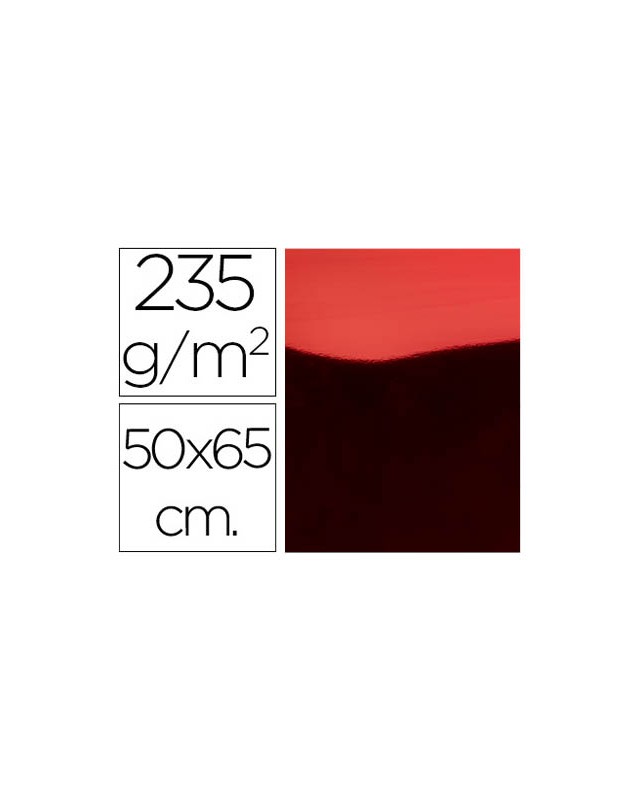 Cartulina liderpapel 50x65 cm 235g/m2 metalizada rojo