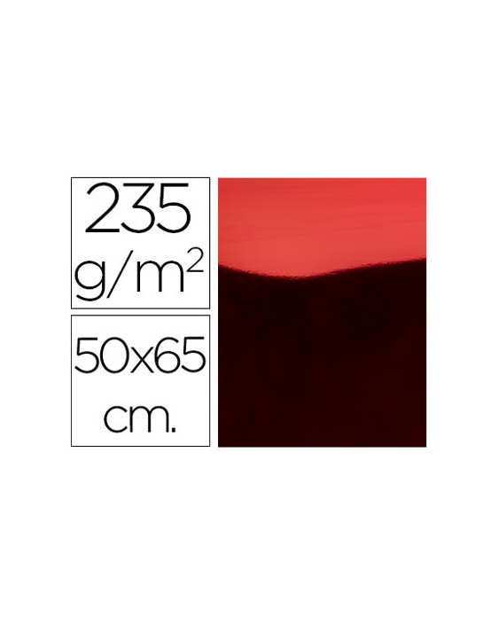 Cartulina liderpapel 50x65 cm 235g/m2 metalizada rojo