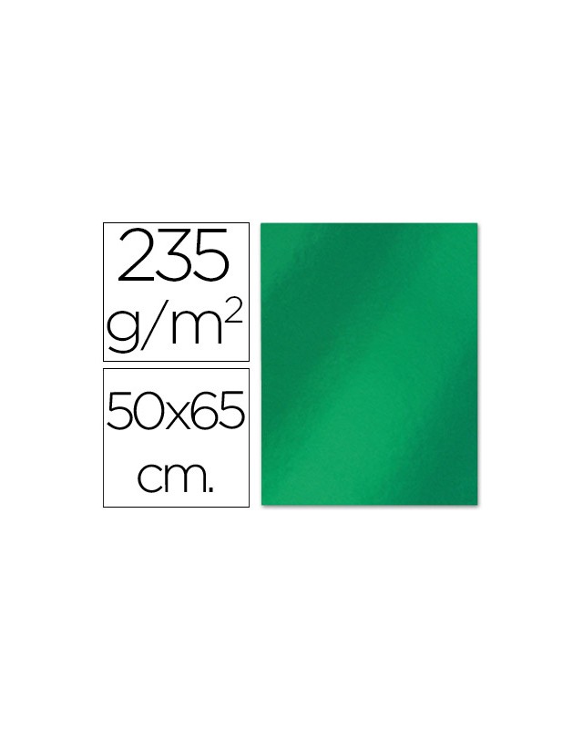 Cartulina liderpapel 50x65 cm 235g/m2 metalizada verde