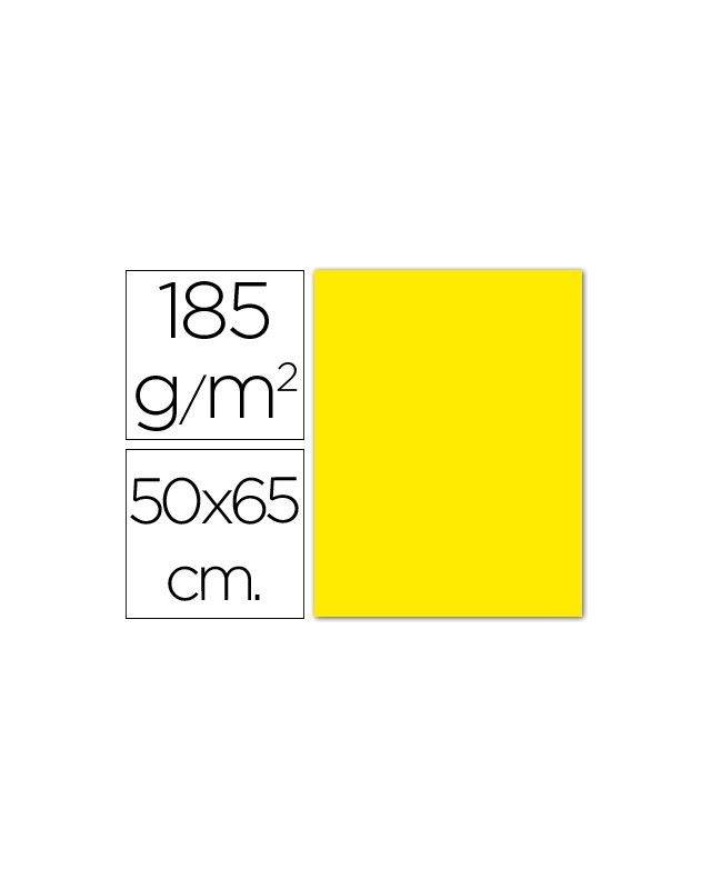 Cartulina guarro amarillo canario 50x65 cm 185 gr