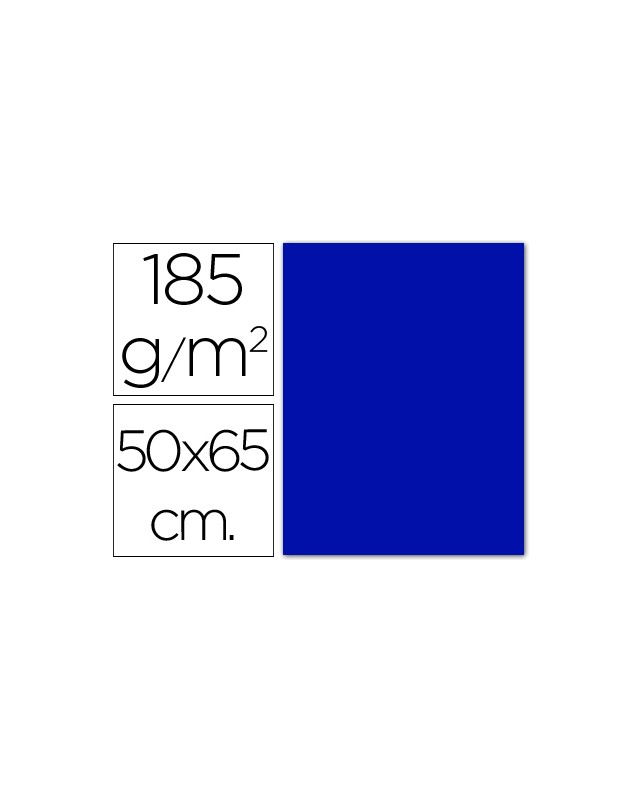 Cartulina guarro azul ultramar 50x65 cm 185 gr