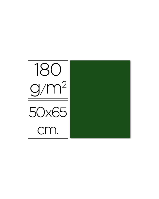 Cartulina guarro verde abeto 50x65 cm 180 gr