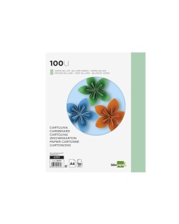 Cartulina liderpapel a4 180g/m2 verde paquete de 100 hojas