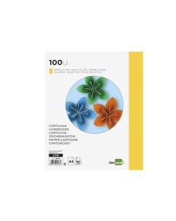 Cartulina liderpapel a4 180g/m2 oro paquete de 100 hojas