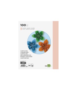 Cartulina liderpapel a4 180g/m2 salmon paquete de 100 hojas