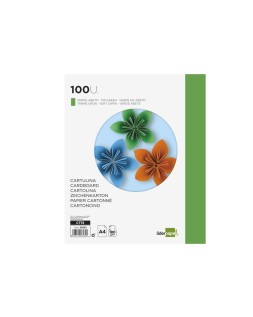 Cartulina liderpapel a4 180g/m2 verde abeto paquete de 100 hojas