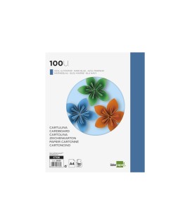 Cartulina liderpapel a4 180g/m2 azul ultramar paquete de 100 hojas