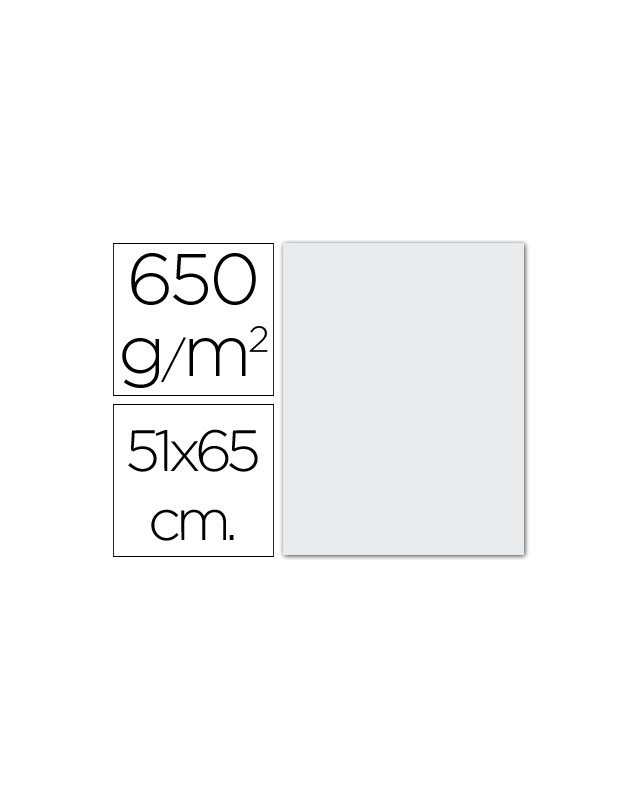 Cartulina extra blanca 650 gr 51x65 cm unidad