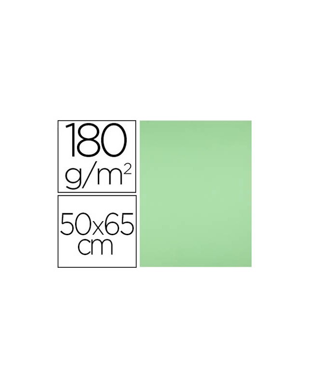 Cartulina liderpapel 50x65 cm verde pistacho 180 gr unidad