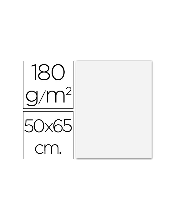 Cartulina guarro extra blanca 50x65 cm 180 gr unidad