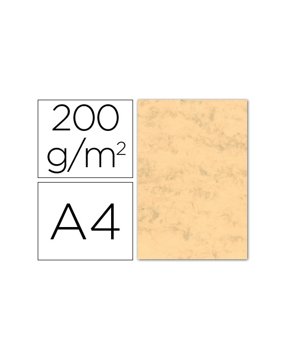 Cartulina marmoleada din a4 200 gr ocre paquete de 100 hojas