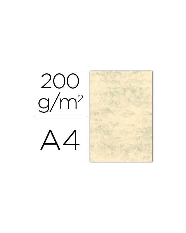 Cartulina marmoleada din a4 200 gr crema claro paquete de 100 hojas