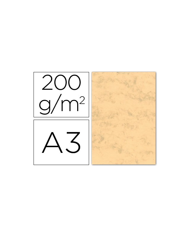 Cartulina marmoleada din a3 200 gr ocre paquete de 100 hojas