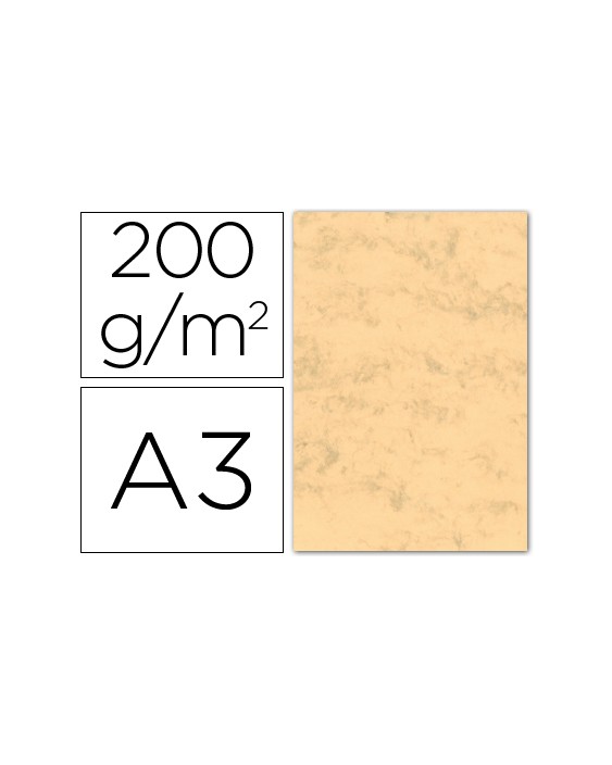 Cartulina marmoleada din a3 200 gr ocre paquete de 100 hojas