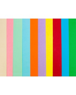 Cartulina liderpapel a4 180g/m2 10 colores surtidos paquete de 100 hojas